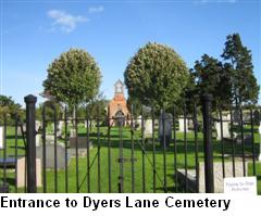 Entrance to Dyers Lane Cemetery